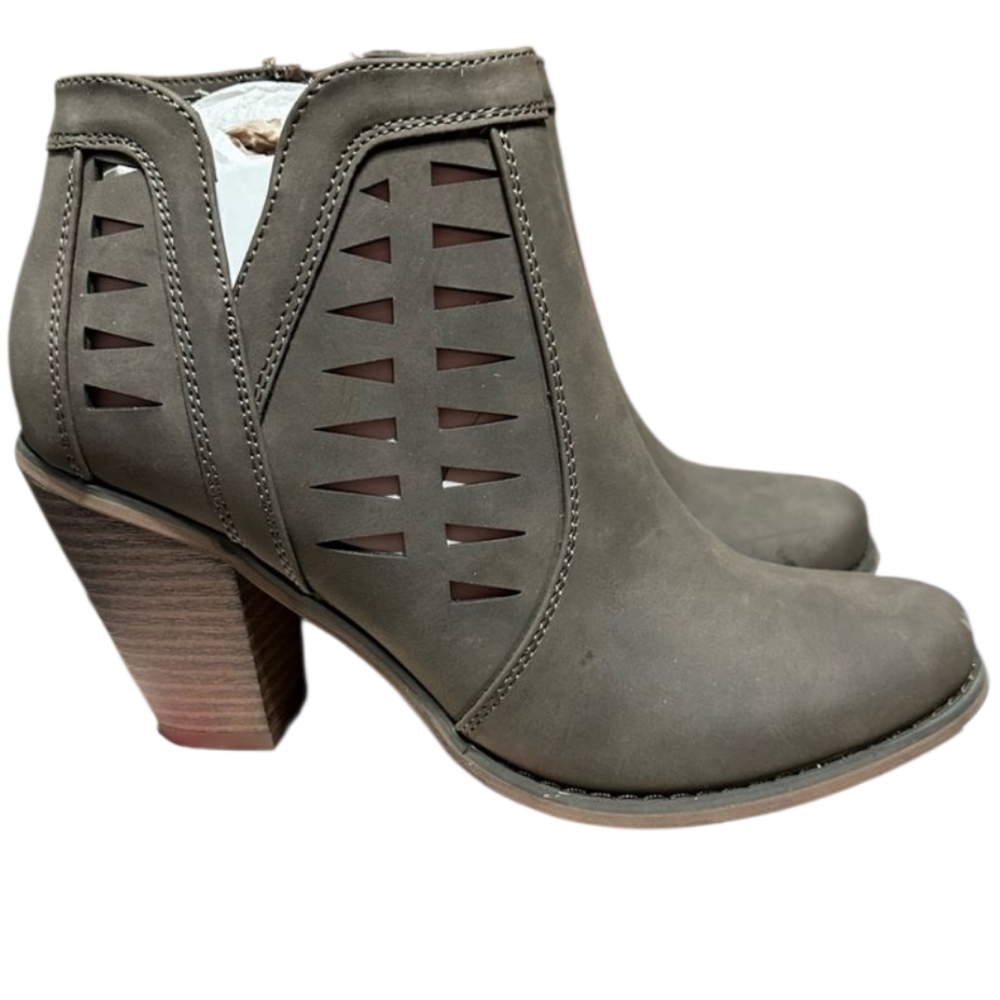 J Mark Gray Ankle Booties Heeled Boots Sz.10 - Picture 4 of 8